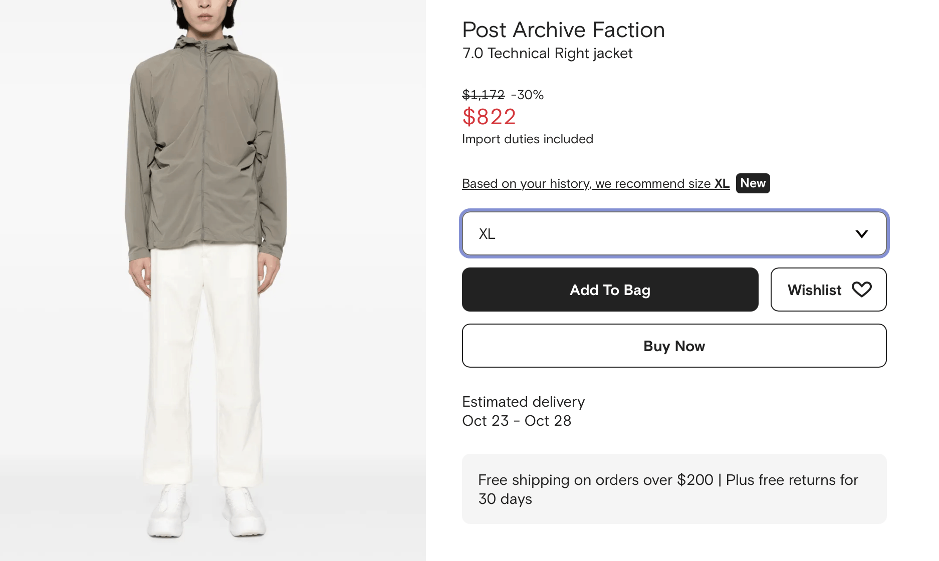 POST ARCHIVE FACTION (PAF) BRAND NEW Post Archive Faction PAF 7.0 Tech Jacket Right Size US XL / EU 56 / 4 - 4 Thumbnail