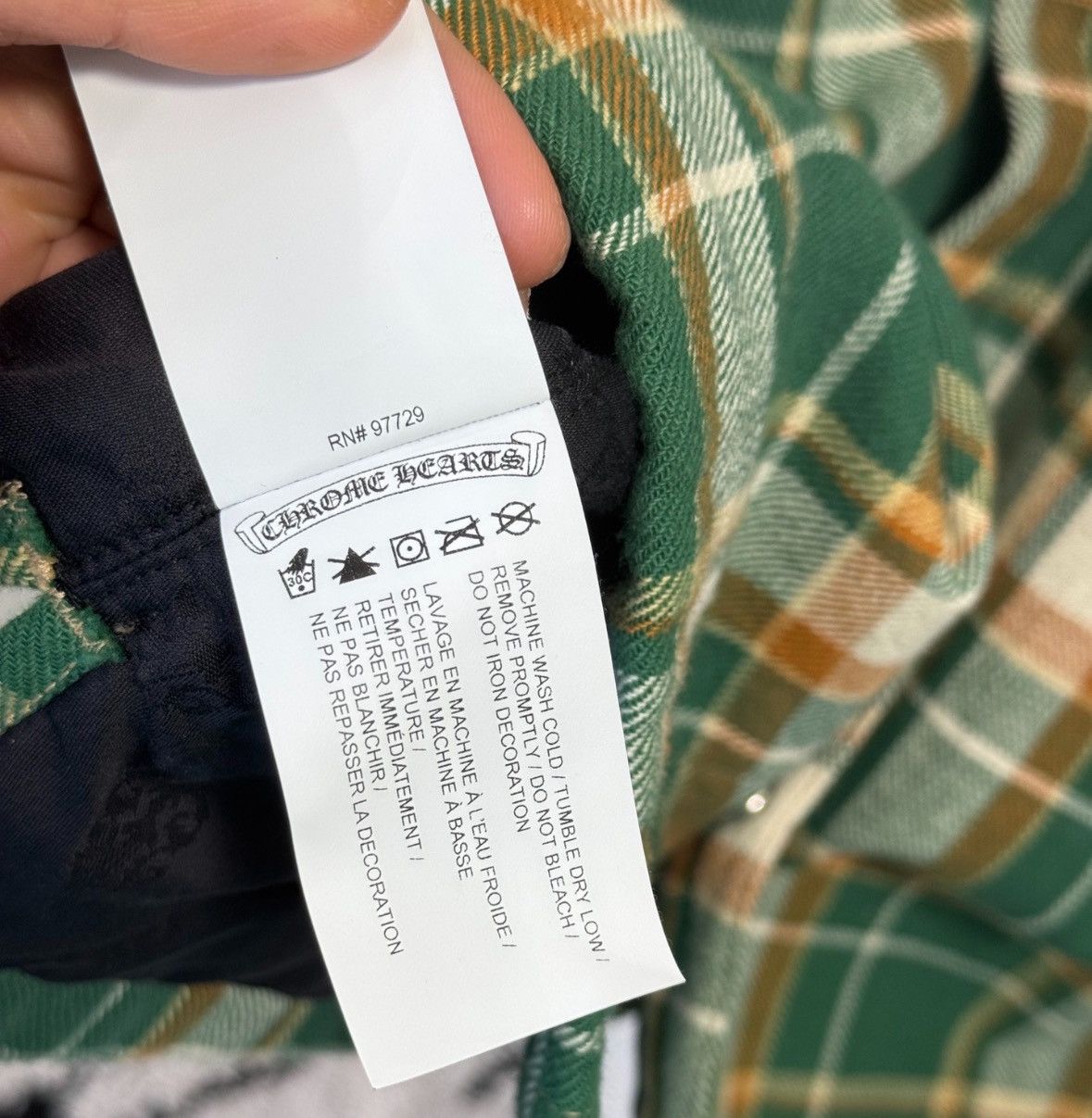 Chrome Hearts Pink letter sleeve green lined flannel jacket Size US S / EU 44-46 / 1 - 7 Thumbnail