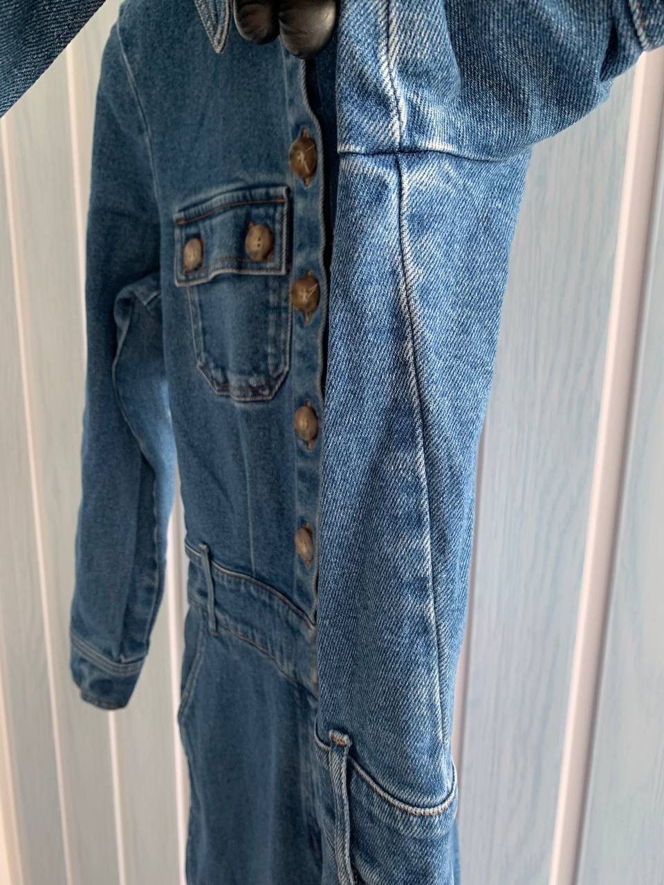 Designer × Sezane Sezane Denim Blue Women’s Cotton Button Pockets Jumpsuit Size 27" / US 4 / IT 40 - 8 Thumbnail