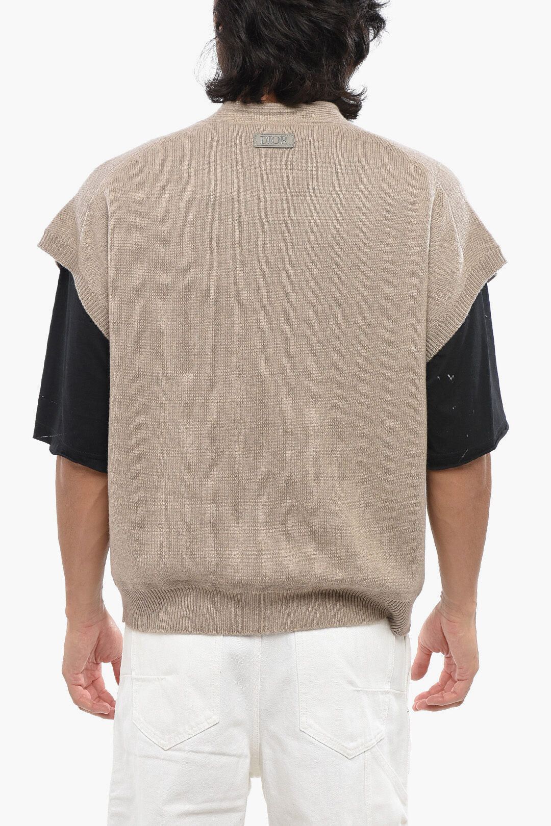 Dior og1mm0326 Pure Cashmere V-neck Cardigan in Beige Size US M / EU 48-50 / 2 - 2 Thumbnail