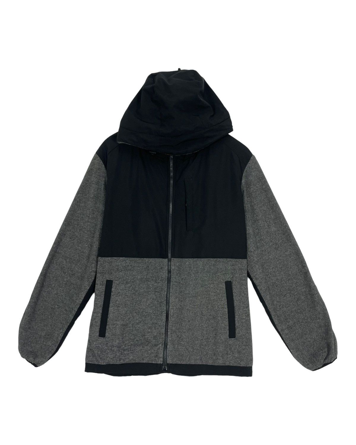 image of Gu s Jacket With Hoodie Full Zipper Jacket in Black, Men's (Size Medium)