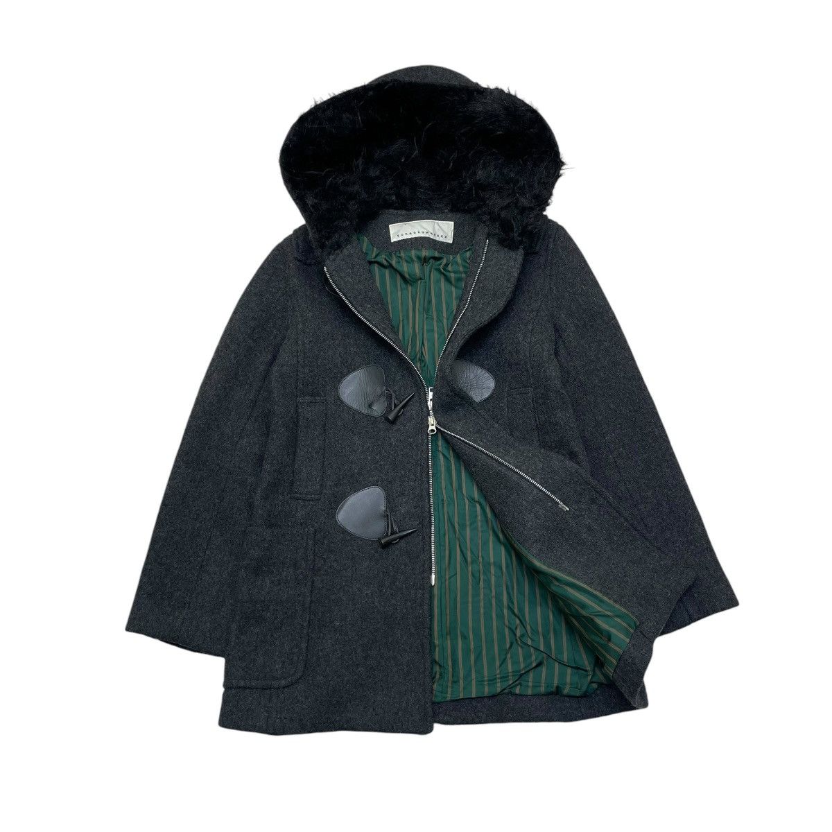 Issey Miyake × Sunao Kuwahara × mercibeaucoup 💥Sunao Kuwahara Faux Fur Hoodie Duffle Toggle Button Wool Size M / US 6-8 / IT 42-44 - 1 Thumbnail