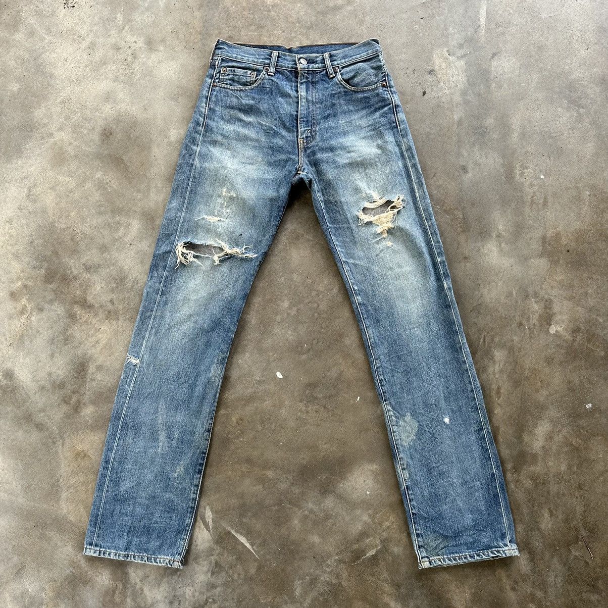 Japanese Brand Vtg🔥Levi’s 502 Talon Selvedge Distressed Faded Denim Jean Size US 30 / EU 46 - 1 Thumbnail