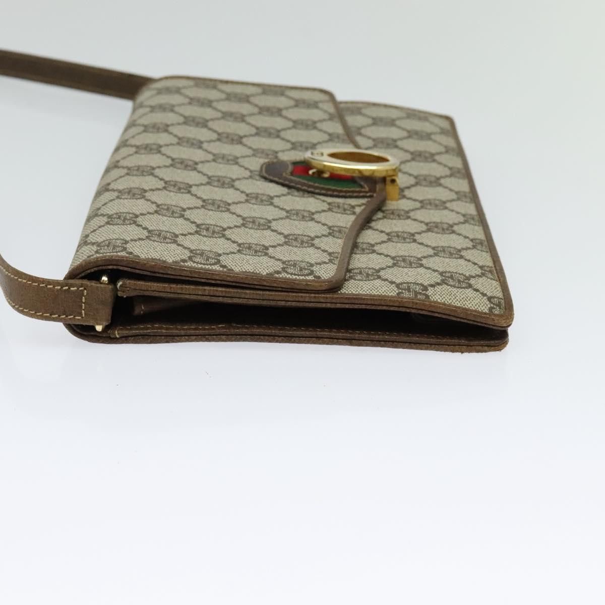 Gucci GUCCI GG Supreme Web Sherry Line Shoulder Bag Pvc Beige Gold Size ONE SIZE - 4 Thumbnail