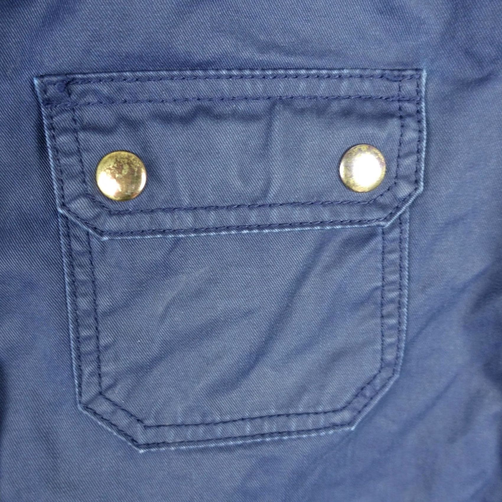 J.Crew J.CREW Jacket Womens M Blue Waxed Coat Twill Military Utility VTG Jacket with Pockets Belted Collared Size M / US 6-8 / IT 42-44 - 3 Thumbnail
