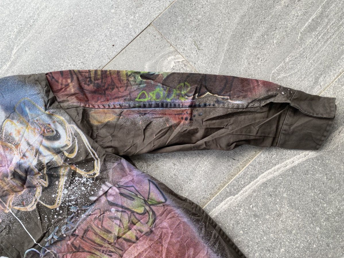 Zara Zara Khaki Green Graffiti Light Jacket Size M / US 6-8 / IT 42-44 - 5 Thumbnail