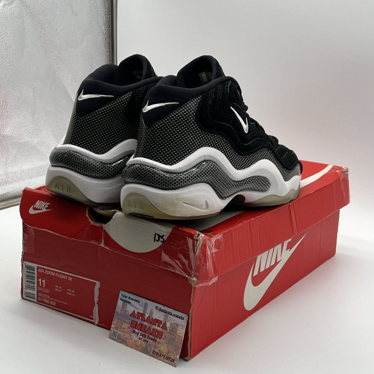 Nike Air Zoom flight 96 black white Size US 11 / EU 44 - 5 Thumbnail