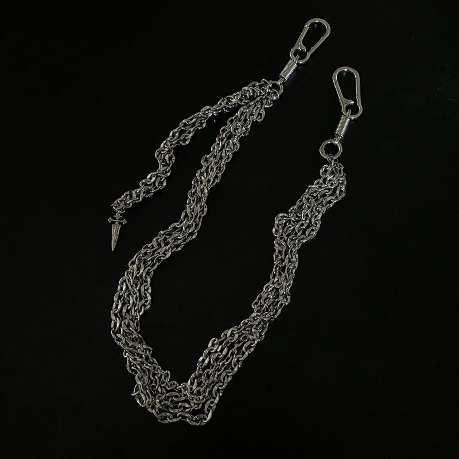 Jewelry Silver Multi-Strand Chain Wallet Chain with Clips Size ONE SIZE - 4 Thumbnail