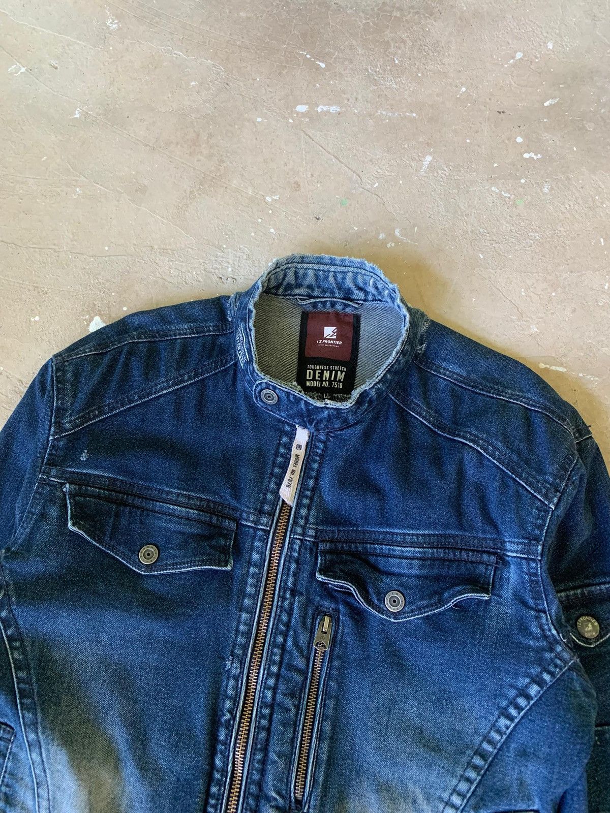 Japanese Brand I’Z Frontier 7570 Distressed Denim Rider Jacket Size US M / EU 48-50 / 2 - 4 Thumbnail