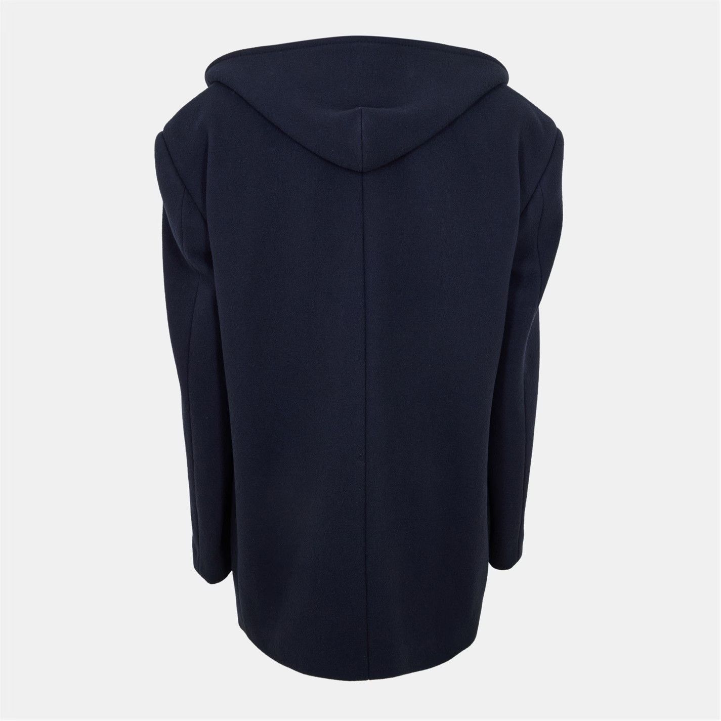 Balenciaga o1g2r1mq0226 Melton Double-Breasted Pea Coat In Dark Navy Size US M / EU 48-50 / 2 - 2 Thumbnail