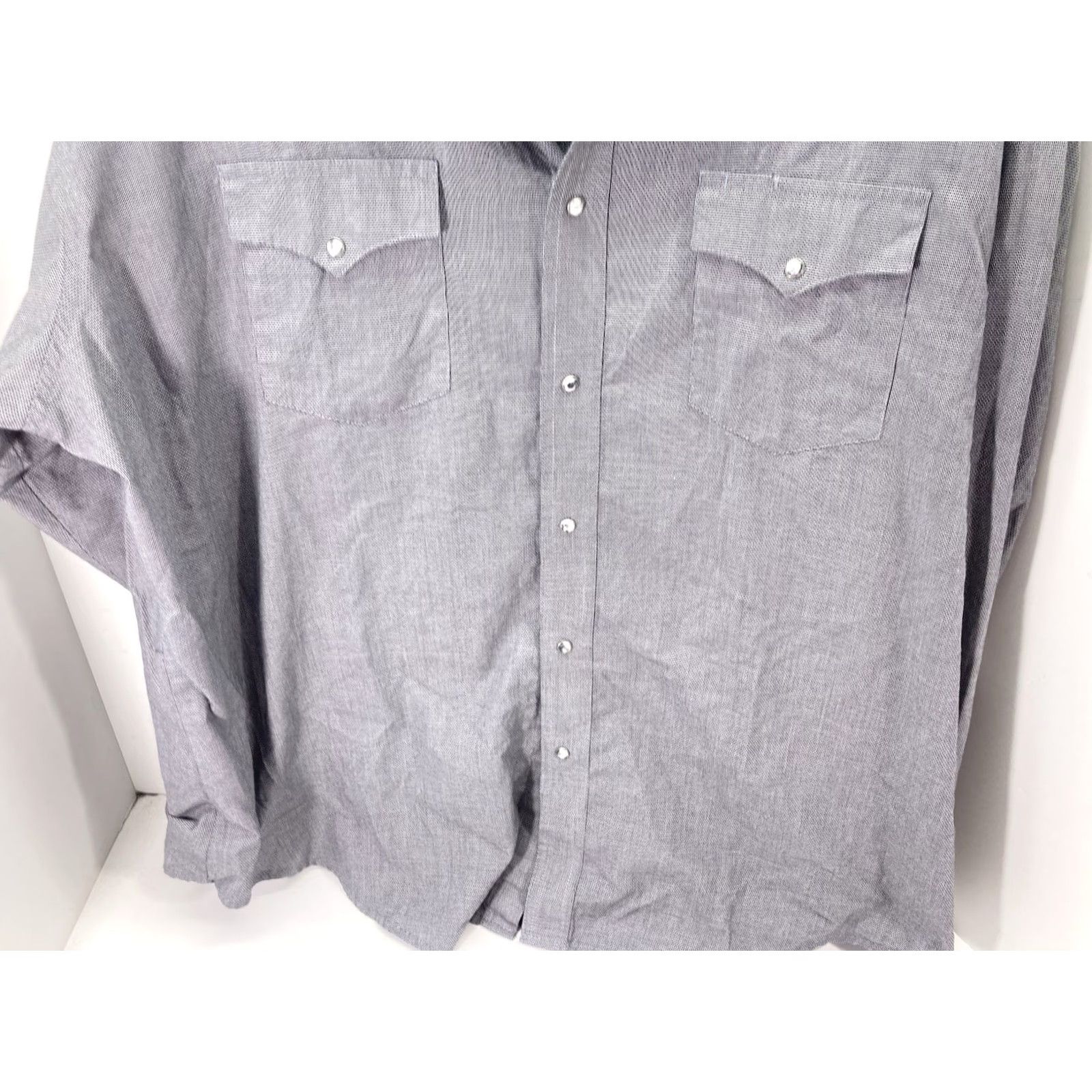 Wrangler Wrangler Shirt Men 2XL Pearl Snap Long Sleeve Gray Western Rodeo Button-Up Mens Size US XXL / EU 58 / 5 - 3 Thumbnail