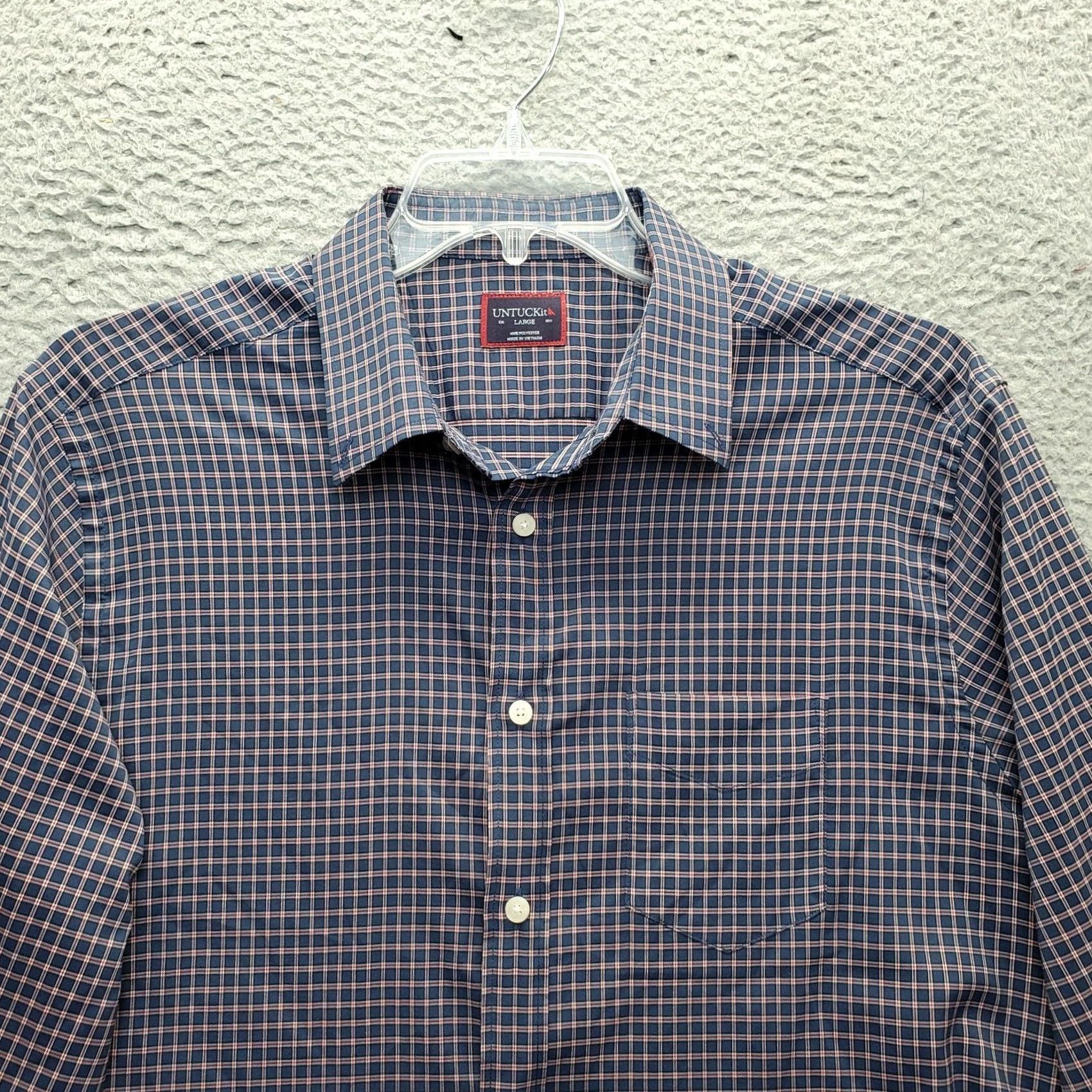 UNTUCKit UNTUCKit Button-Up Shirt Mens L Multi Plaid Long Sleeve Collared Chest Pocket Size US L / EU 52-54 / 3 - 3 Thumbnail
