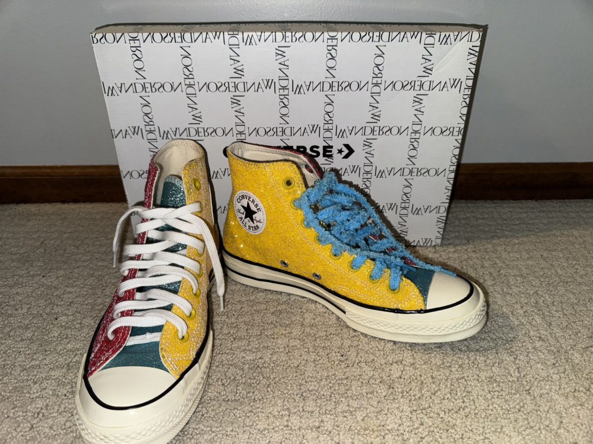 Converse × JW Anderson Converse X JW Anderson Glitter Barbados Cherry/Sulphur-Egret Size US 7 / EU 40 - 4 Thumbnail
