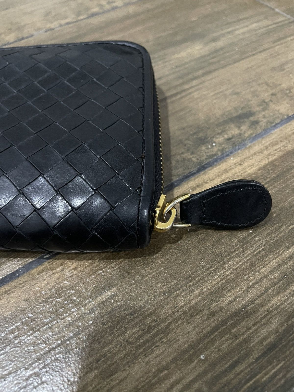 Bottega Veneta Bottega Veneta Black Intrecciato Leather Zip Wallet Size ONE SIZE - 2 Thumbnail