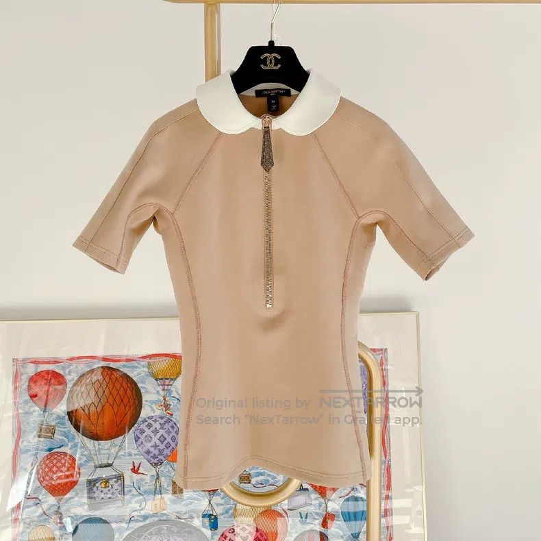 Louis Vuitton Louis Vuitton Zip style crew neck khaki short sleeve Size XS / US 0-2 / IT 36-38 - 1 Thumbnail