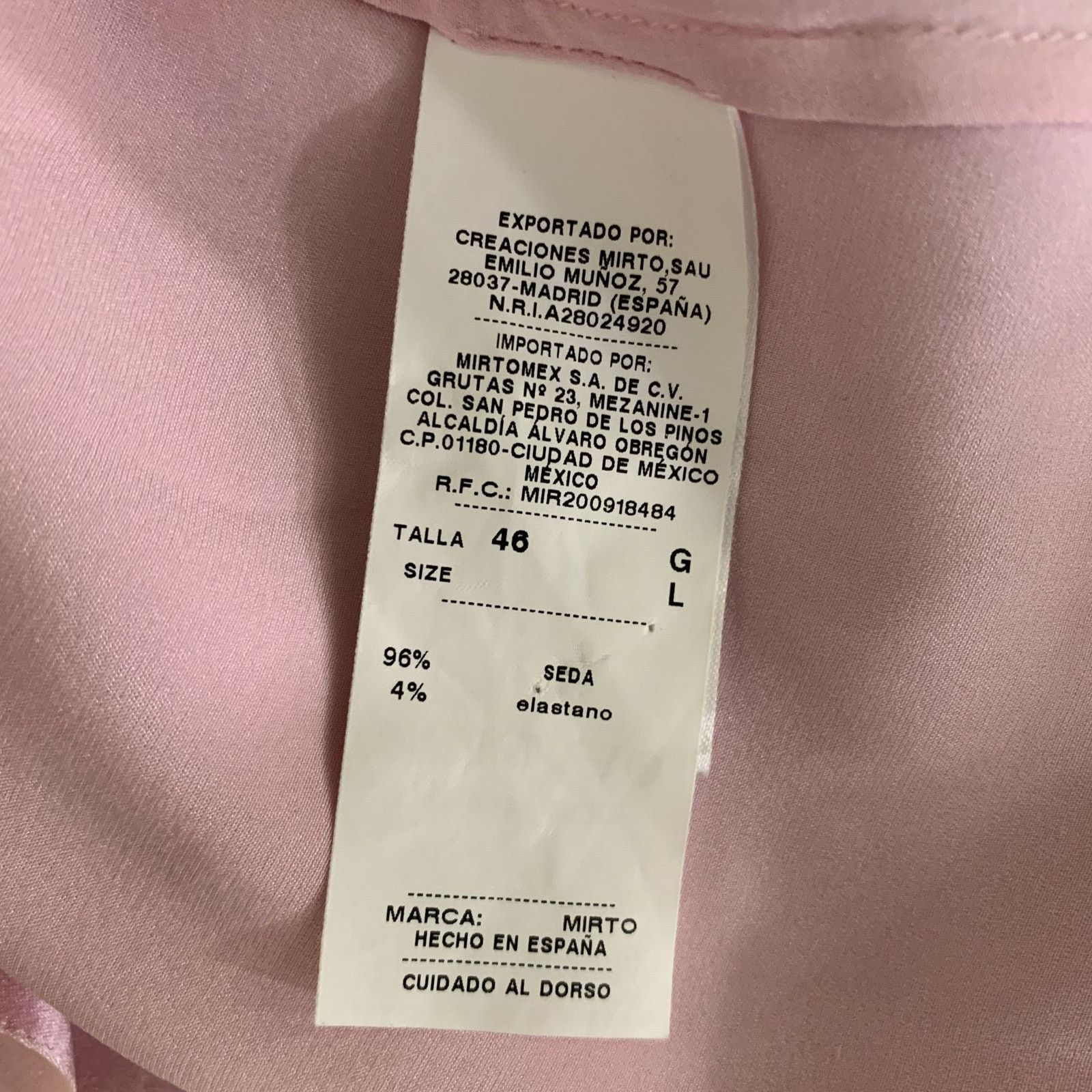 Other MIRTO Size L Pink Silk / Elastane Blouse Size L / US 10 / IT 46 - 7 Thumbnail