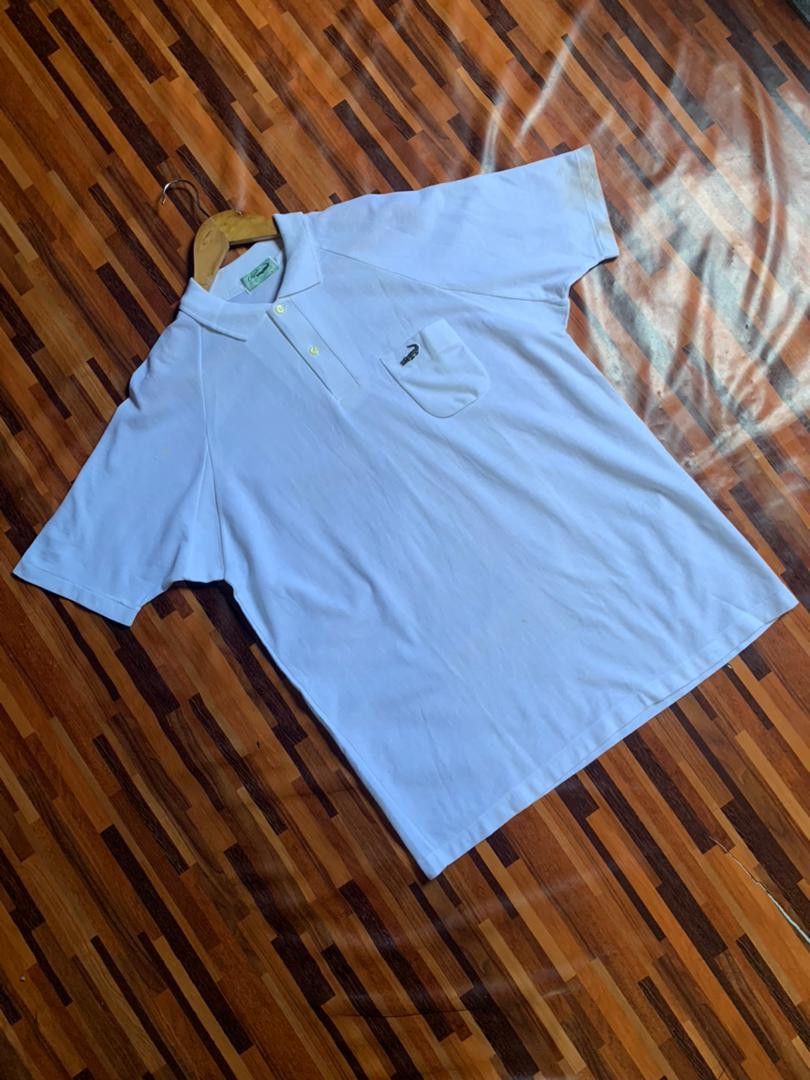 Vintage E34 Vintage 80’s Crocodile WHITE POLO SINGE STICH Size US L / EU 52-54 / 3 - 8 Thumbnail