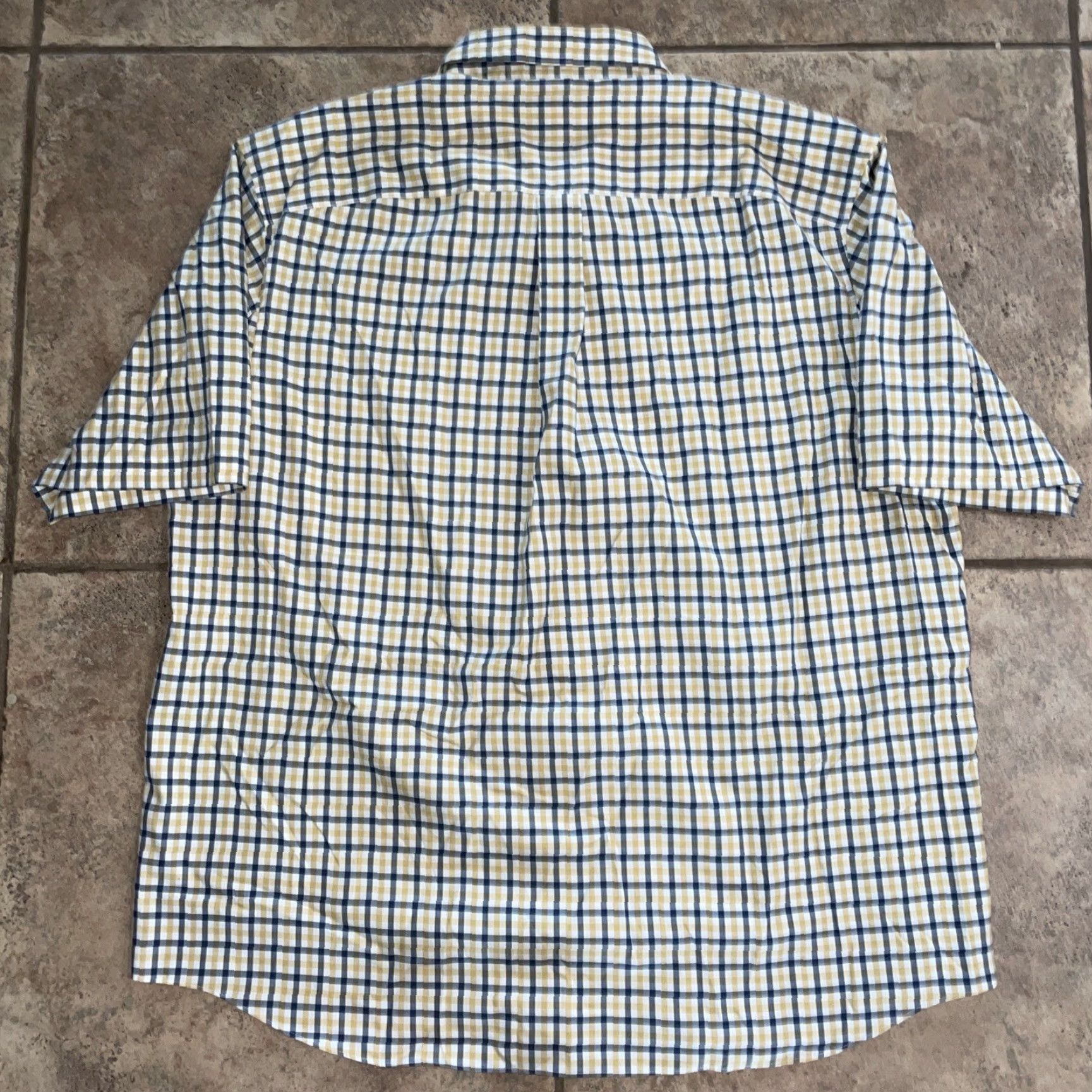 CO VINTAGE Duluth Trading Co yellow plaid shirt Mens XL Short Sleeve Button-Up Men's Clothing Size US XL / EU 56 / 4 - 4 Thumbnail