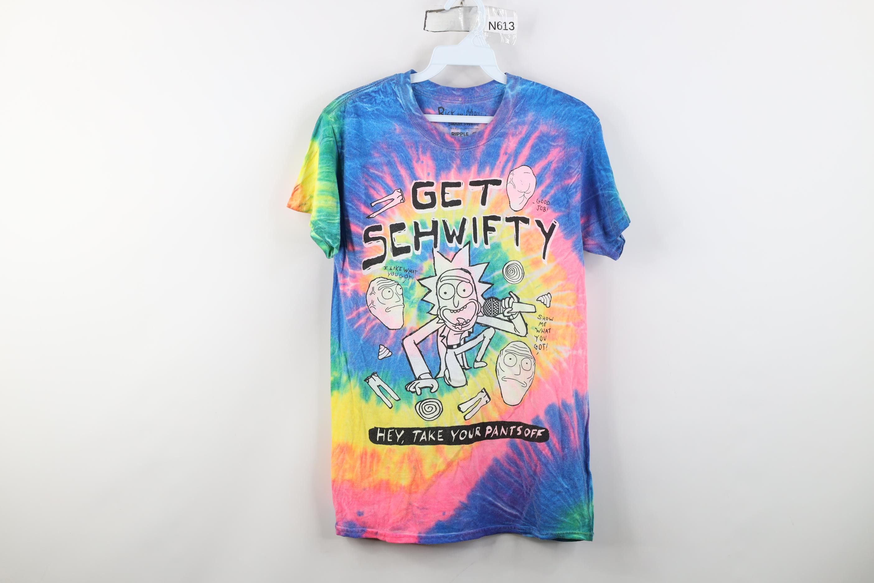 Vintage Y2K Rick and Morty Get Schwifty Tie Dye Short Sleeve T-Shirt Size US S / EU 44-46 / 1 - 1 Thumbnail