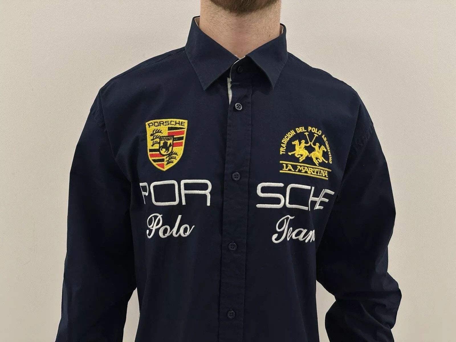 La Martina La Martina x Porsche Mens Shirt Navy Blue size XXXL Size US XXL / EU 58 / 5 - 2 Thumbnail