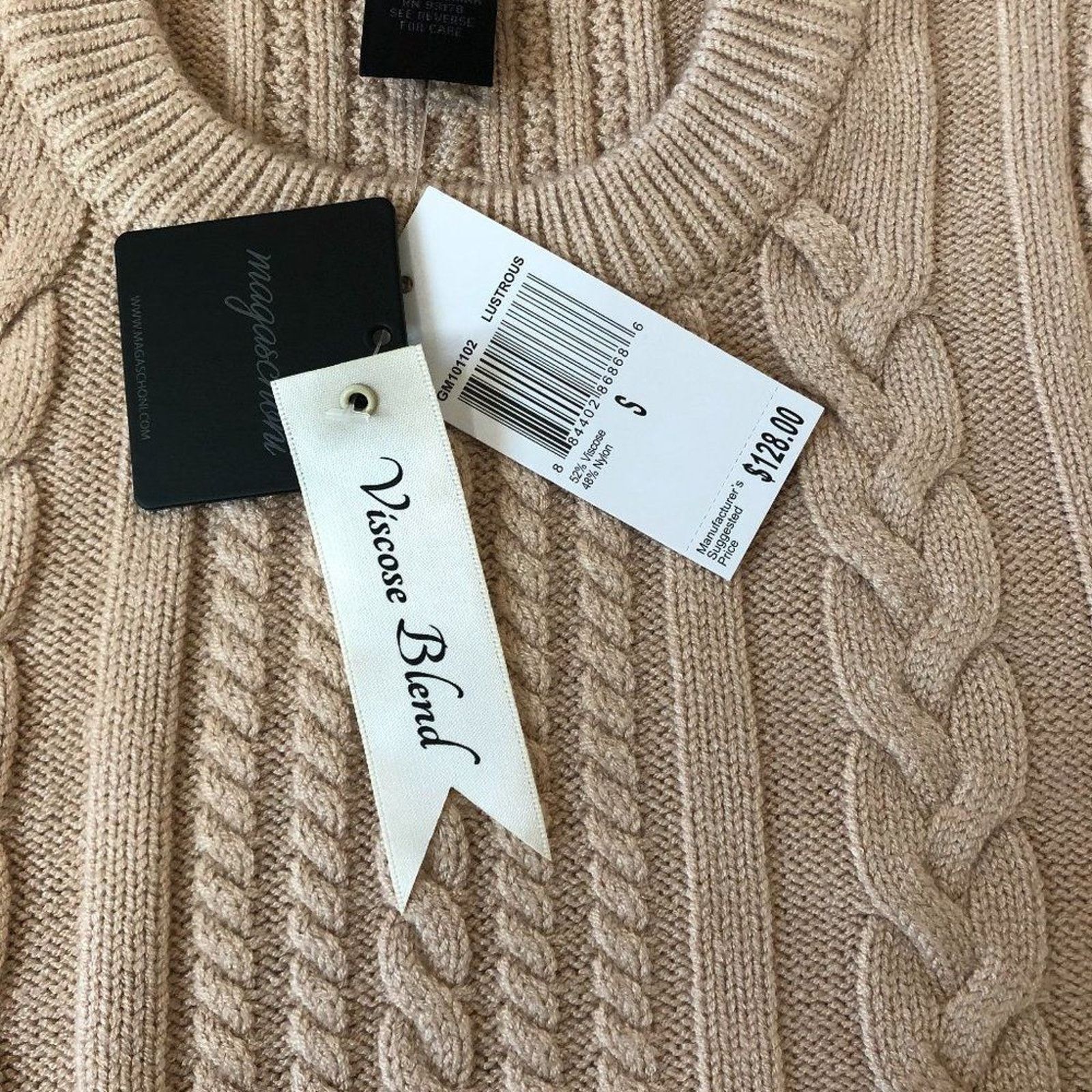 Magaschoni Short Sleeve Cable Knit Sweater from Magaschoni Size XS / US 0-2 / IT 36-38 - 10 Thumbnail