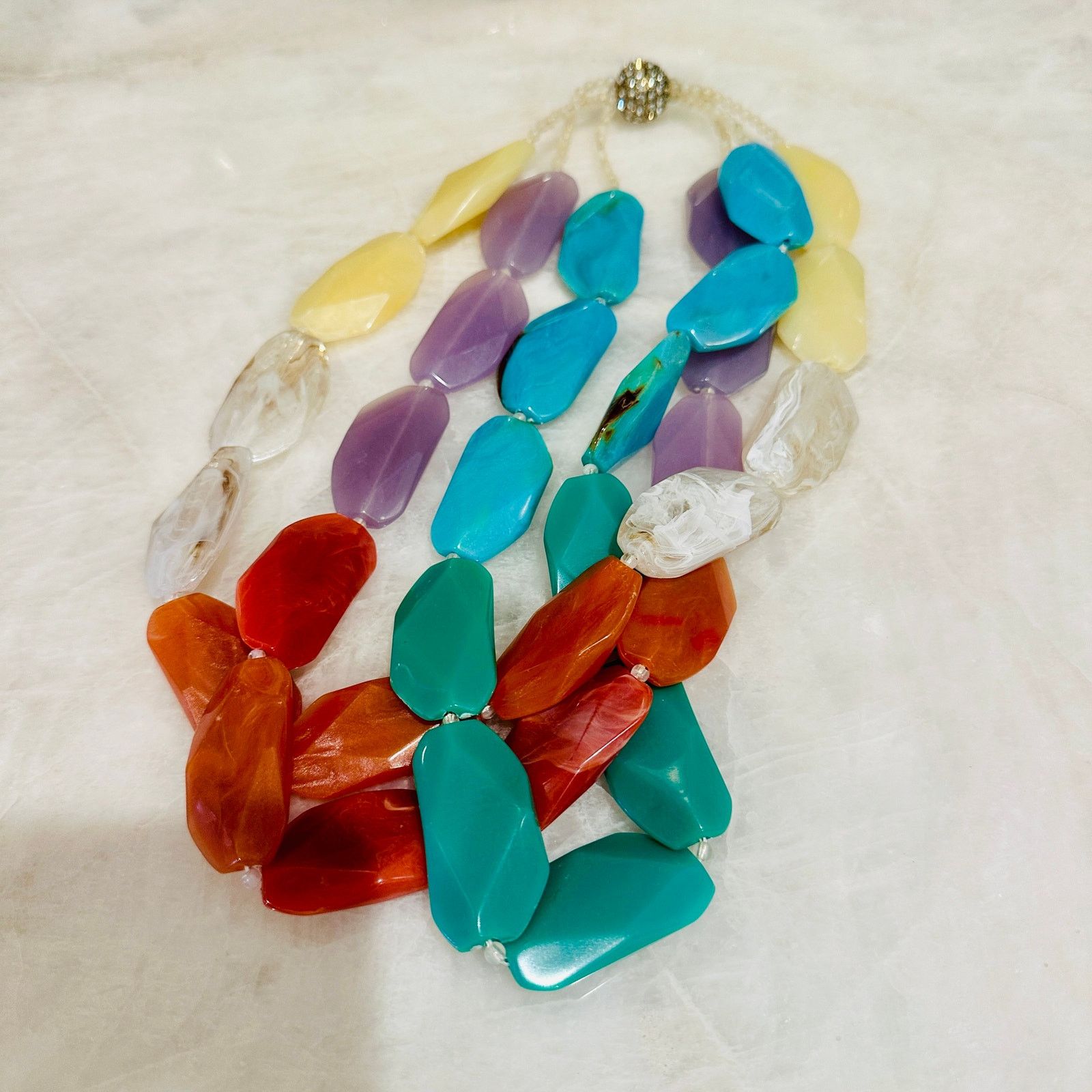 Other Talbots Multi-Strand Faceted Resin Statement Necklace Size ONE SIZE - 1 Thumbnail