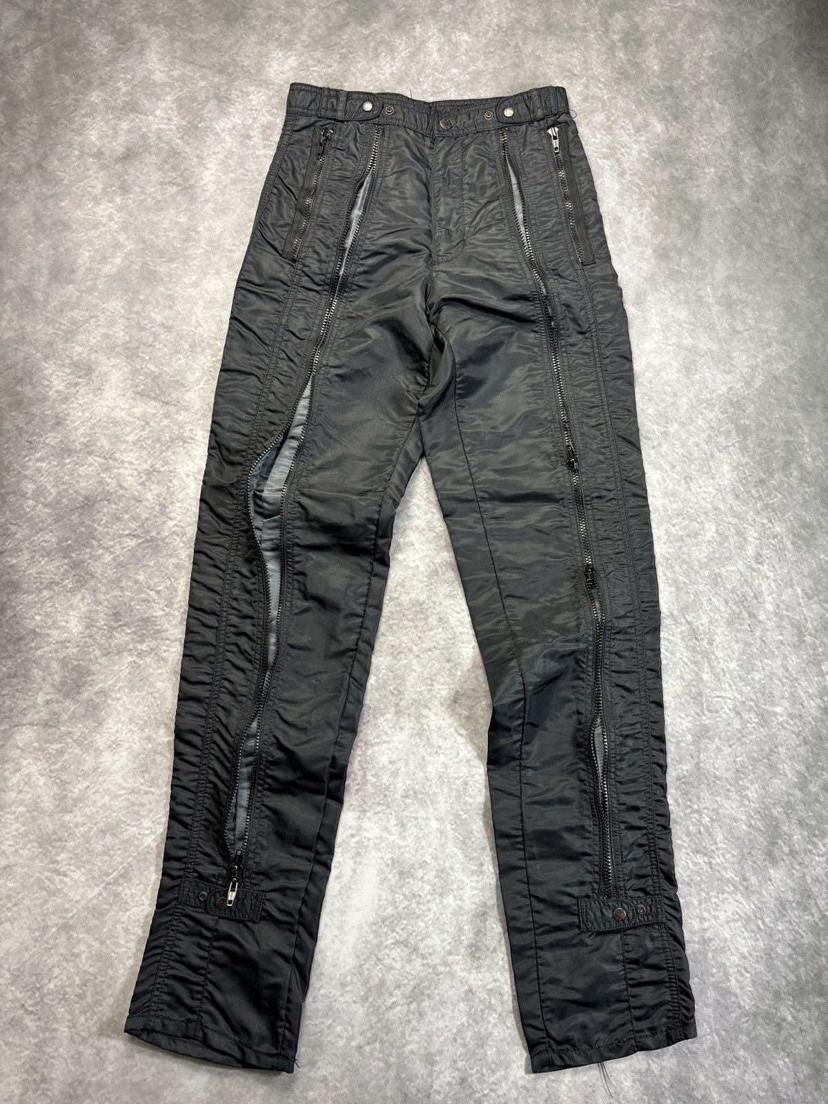 Bugle Boy × Vintage 1990s Bugle Boy Raver Pants Y2K Vintage Nylon Flight Zipper Size 29" - 17 Thumbnail