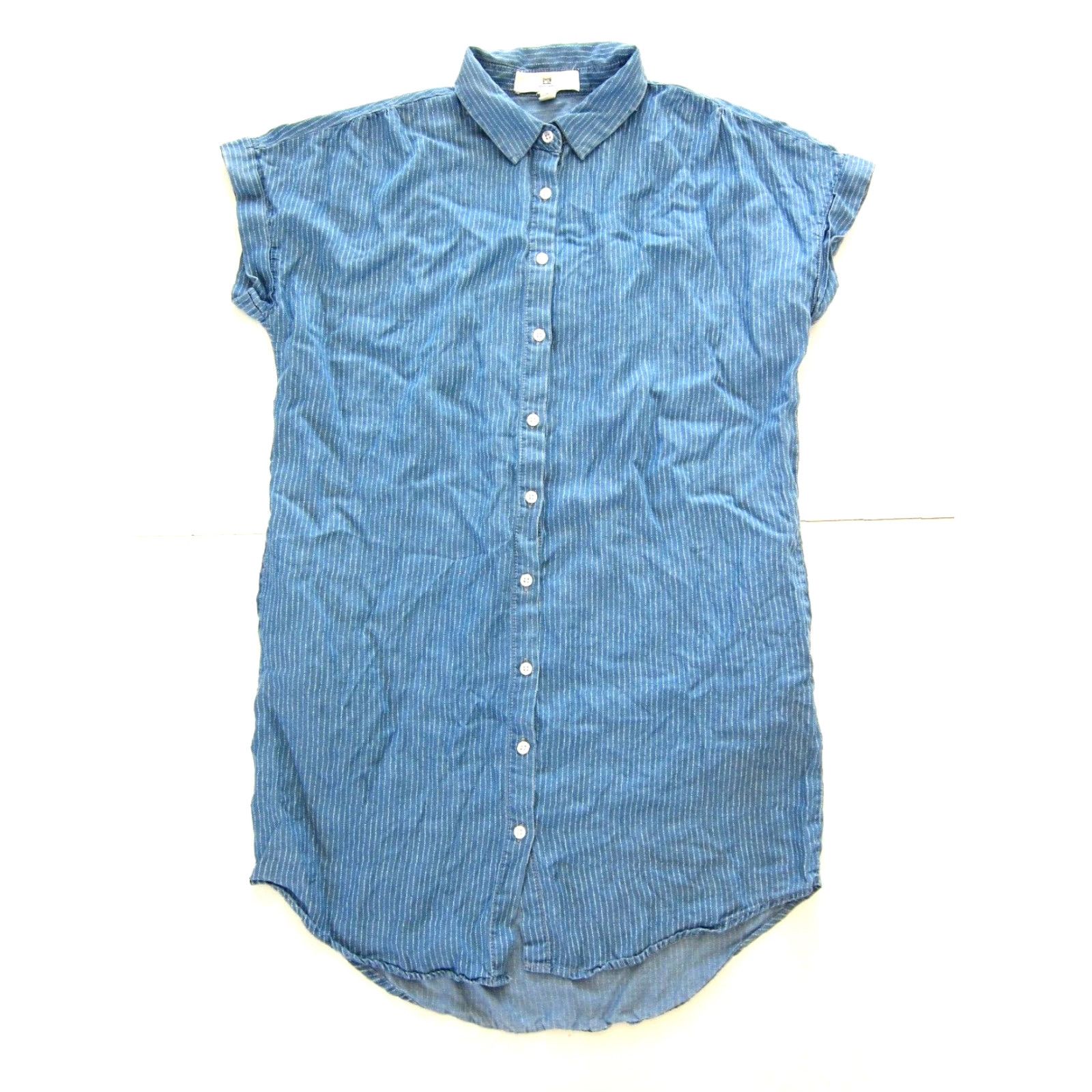 Vintage Thread + Supply Blue White Stripe Shirt Dress M Mens? Size M / US 6-8 / IT 42-44 - 2 Thumbnail