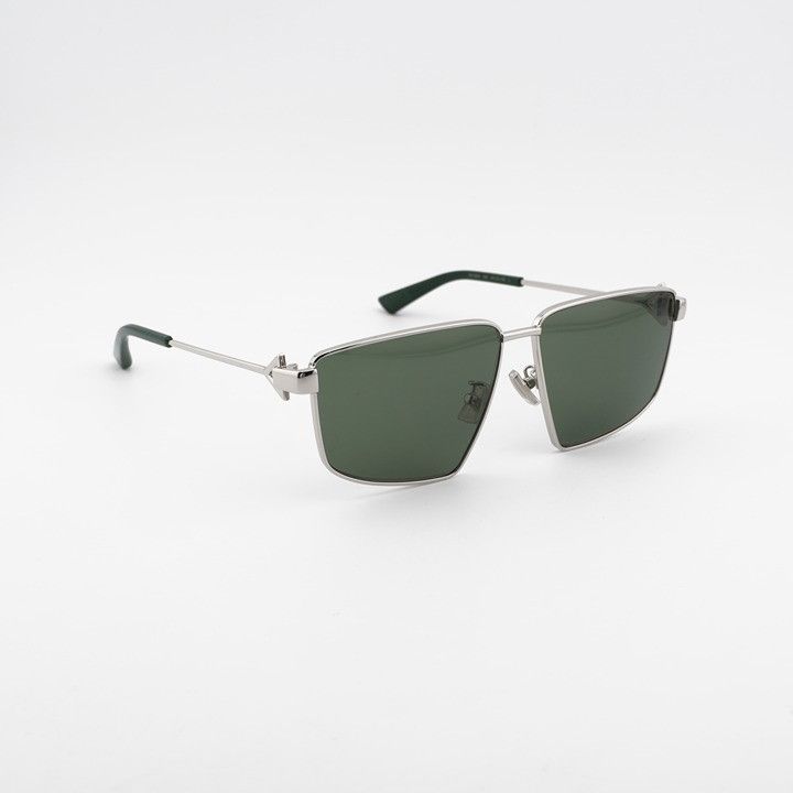 Bottega Veneta Bottega Veneta BV1223S 003 Sunglasses Silver Geometric Frame Size ONE SIZE - 8 Thumbnail
