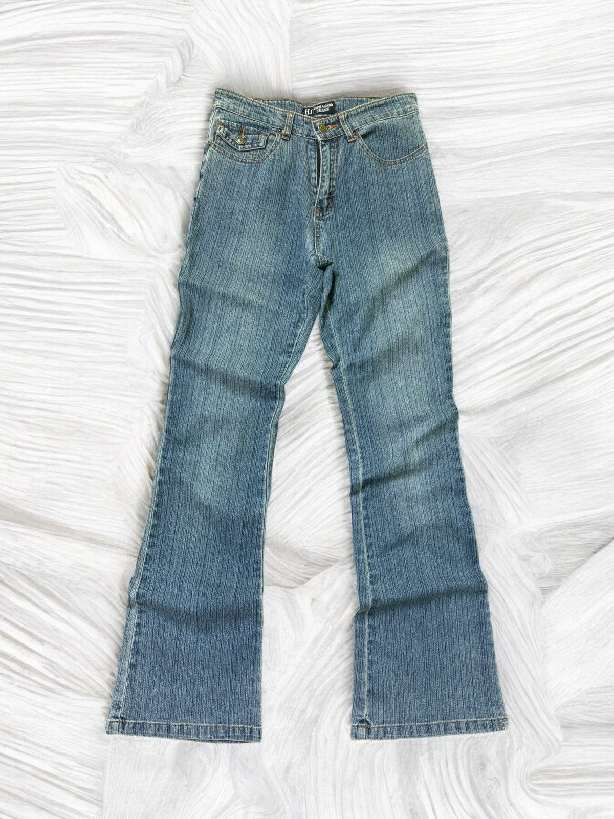 Hysteric Glamour × Japanese Brand Flare HAPHAZARD JEANS Plaid Tartans Junya Watanabe Denim Size US 26 / EU 42 - 2 Thumbnail