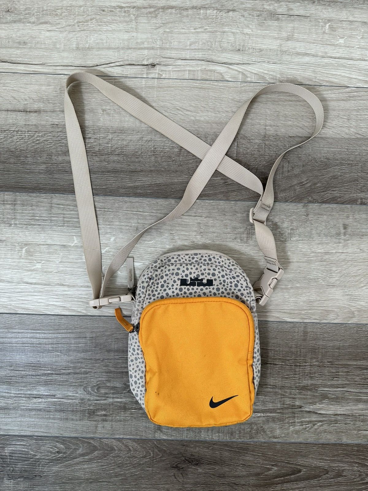 image of Lebron X Atmos Basketball Crossbody Bag Elephant Print in Orange, Men's