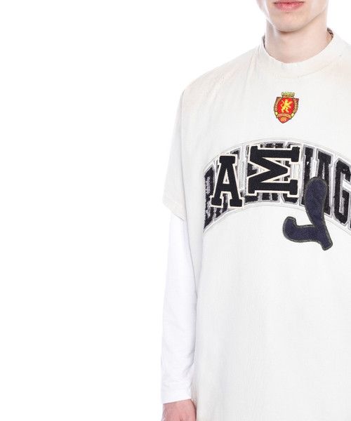 Balenciaga o1in1g1124 Skater Oversized T-Shirt in White/Black Size US XL / EU 56 / 4 - 4 Thumbnail