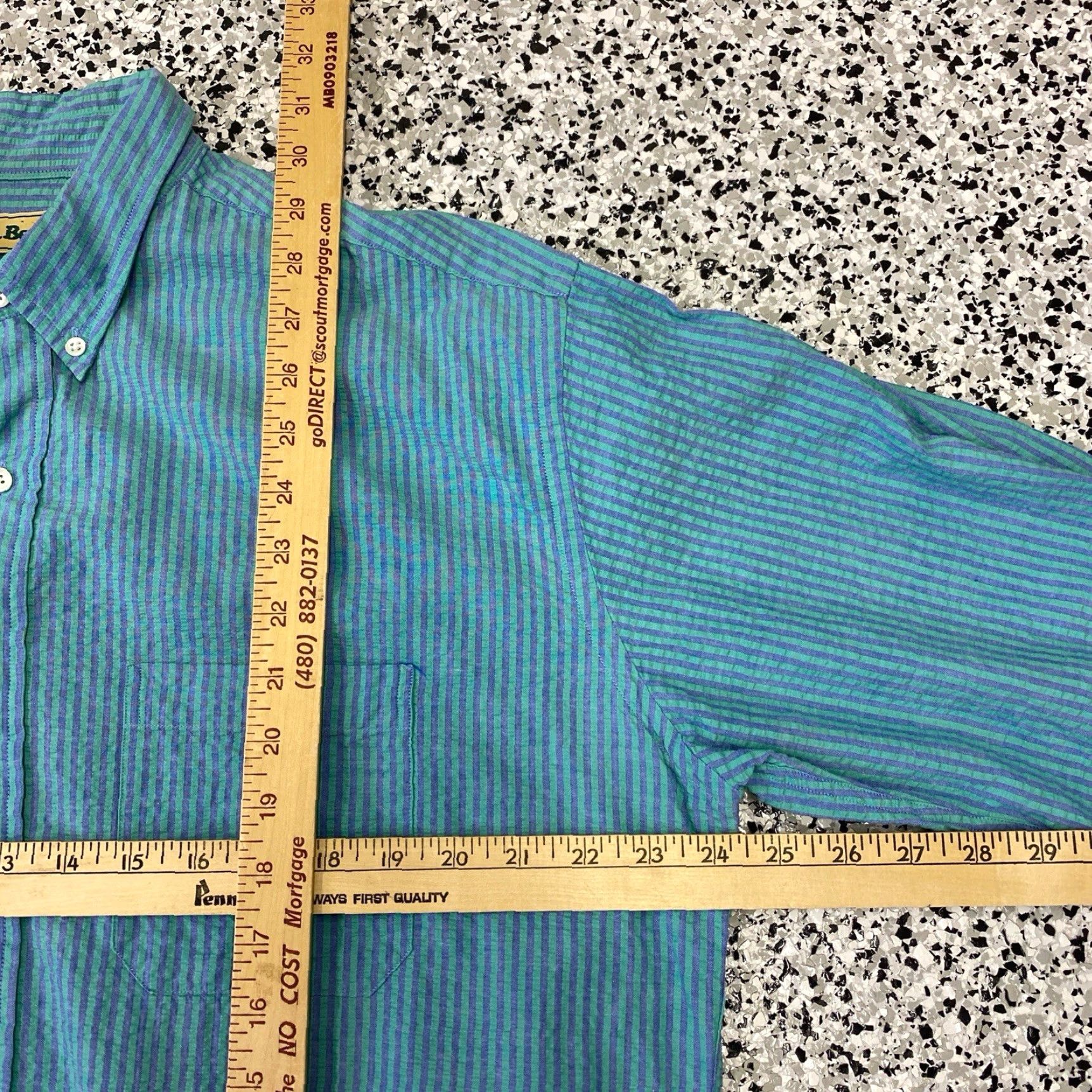 Vintage VINTAGE L.L.Bean Shirt Casual Blue Striped Button-Front Cotton Mens Large USA Size US L / EU 52-54 / 3 - 4 Thumbnail
