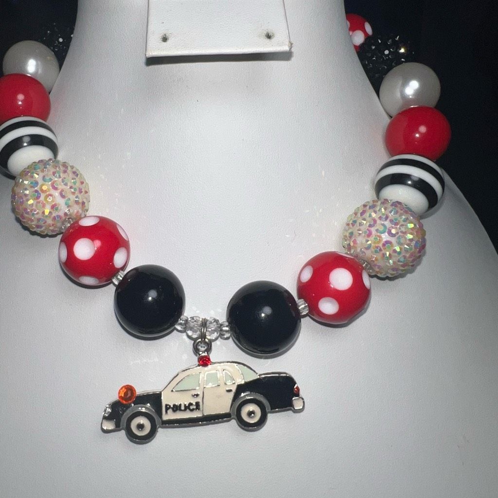 Vintage Vintage Black, white and Red Bubblegum Acrylic Necklace With Size ONE SIZE - 4 Thumbnail