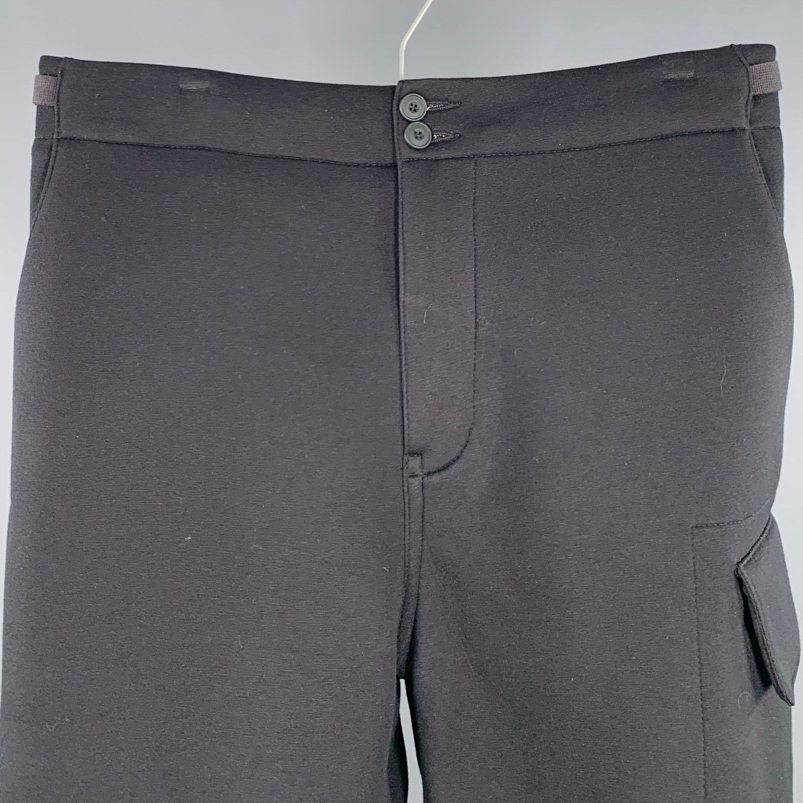 Helmut Lang HELMUT LANG Size 32 Black Modal Side Tabs Casual Pants Size US 32 / EU 48 - 2 Thumbnail