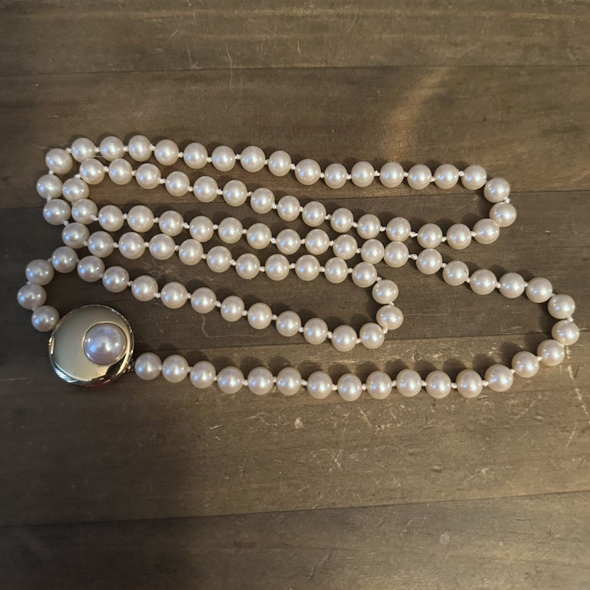 Vintage Vintage long faux pearl necklace Size ONE SIZE - 2 Thumbnail