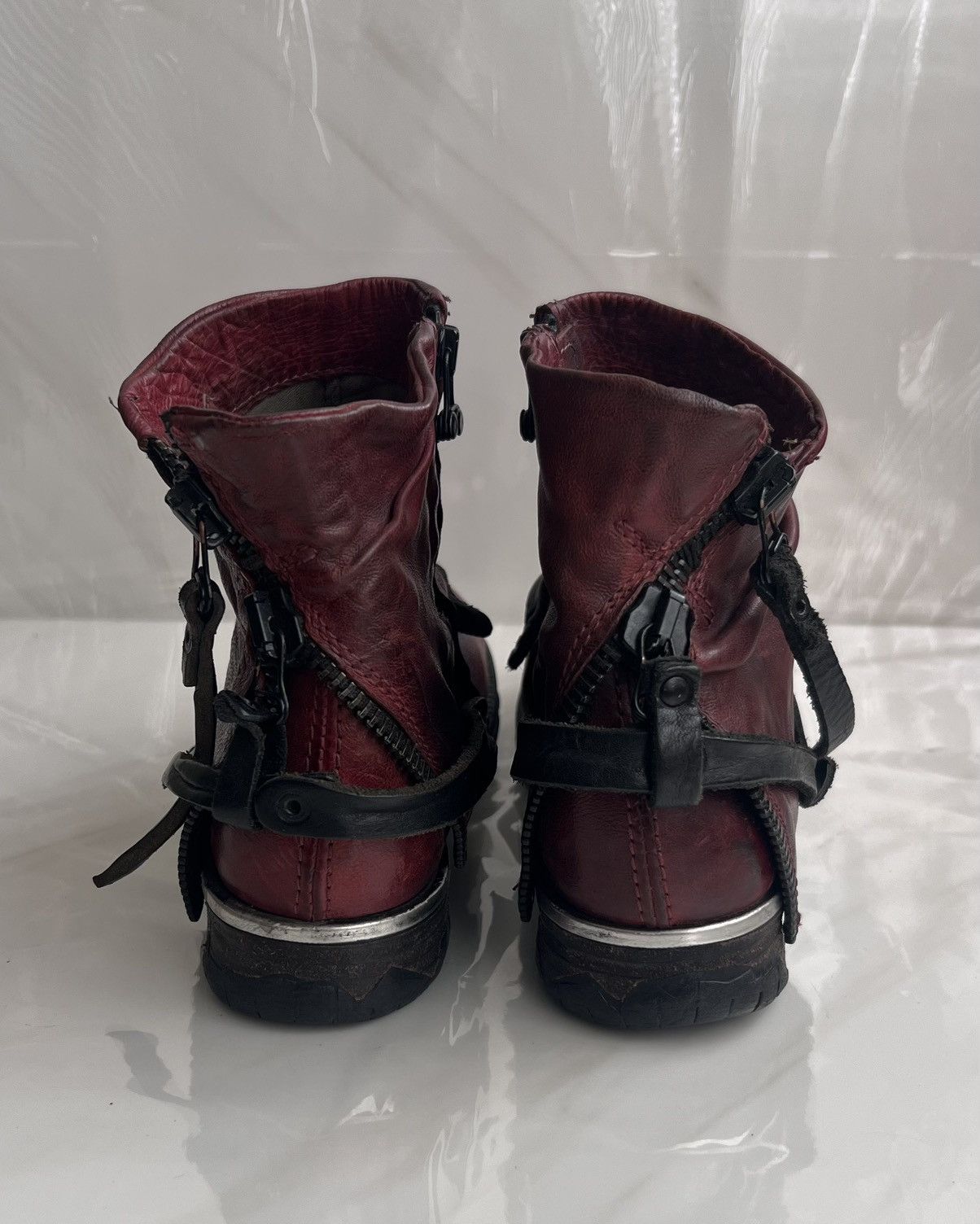 A.S.98 As 98 Airstep Zipper Boho Biker Red distressed boot Size US 8 / IT 38 - 8 Thumbnail