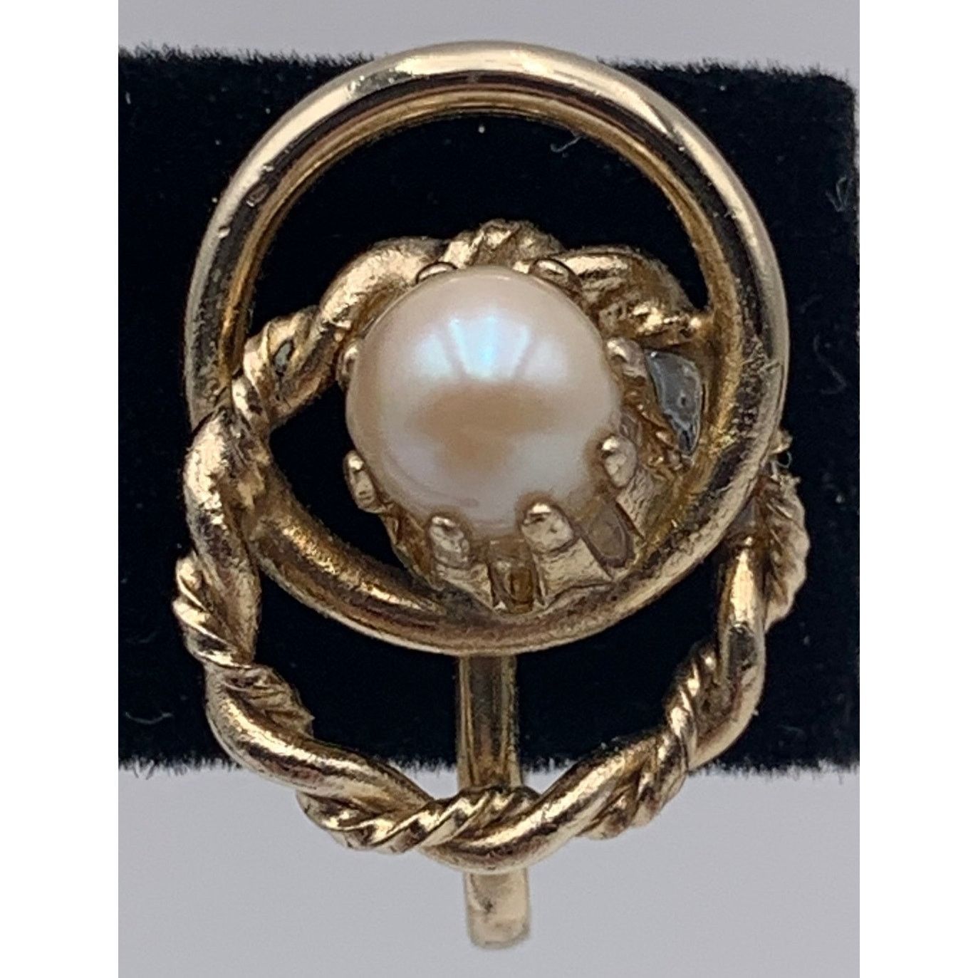 Other Earrings Gold Hoops Pearl Screw Back Vintage READ Size ONE SIZE - 8 Thumbnail