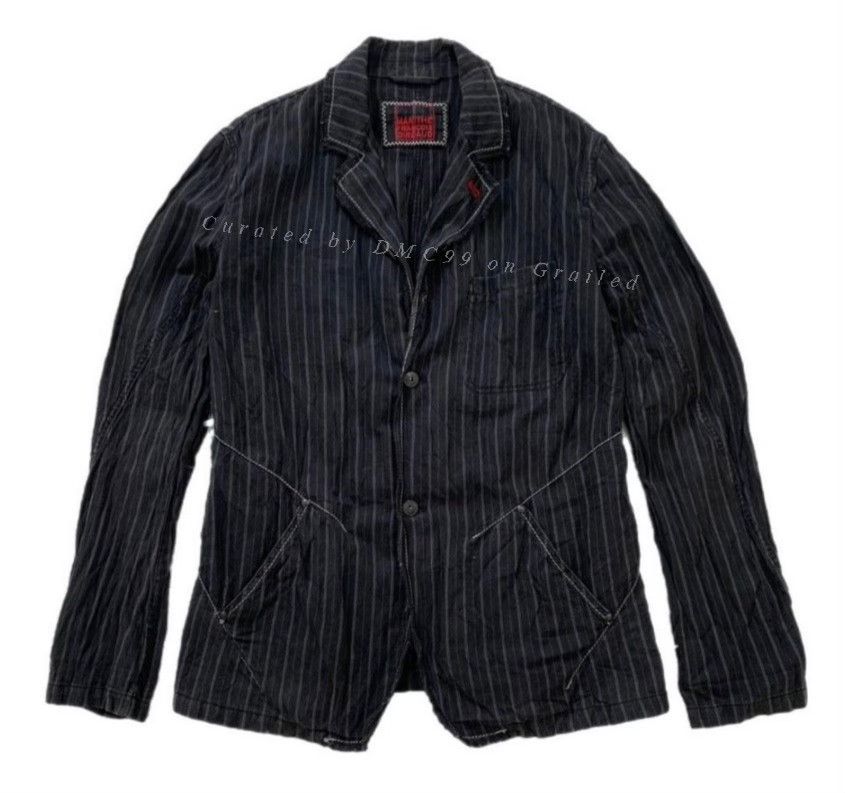 Marithe + Francois Girbaud Marithe Francois Girbaud Striped Collar Coat Size US L / EU 52-54 / 3 - 1 Thumbnail
