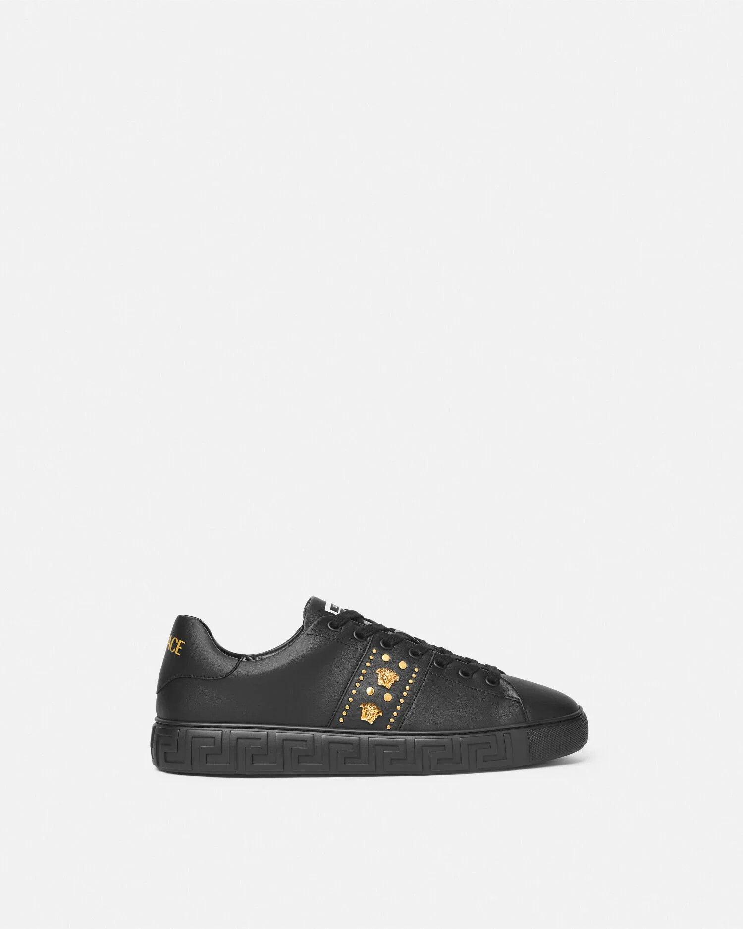 Versace os11x0326 Studded Greca Sneakers in Black Size US 12 / EU 45 - 1 Thumbnail