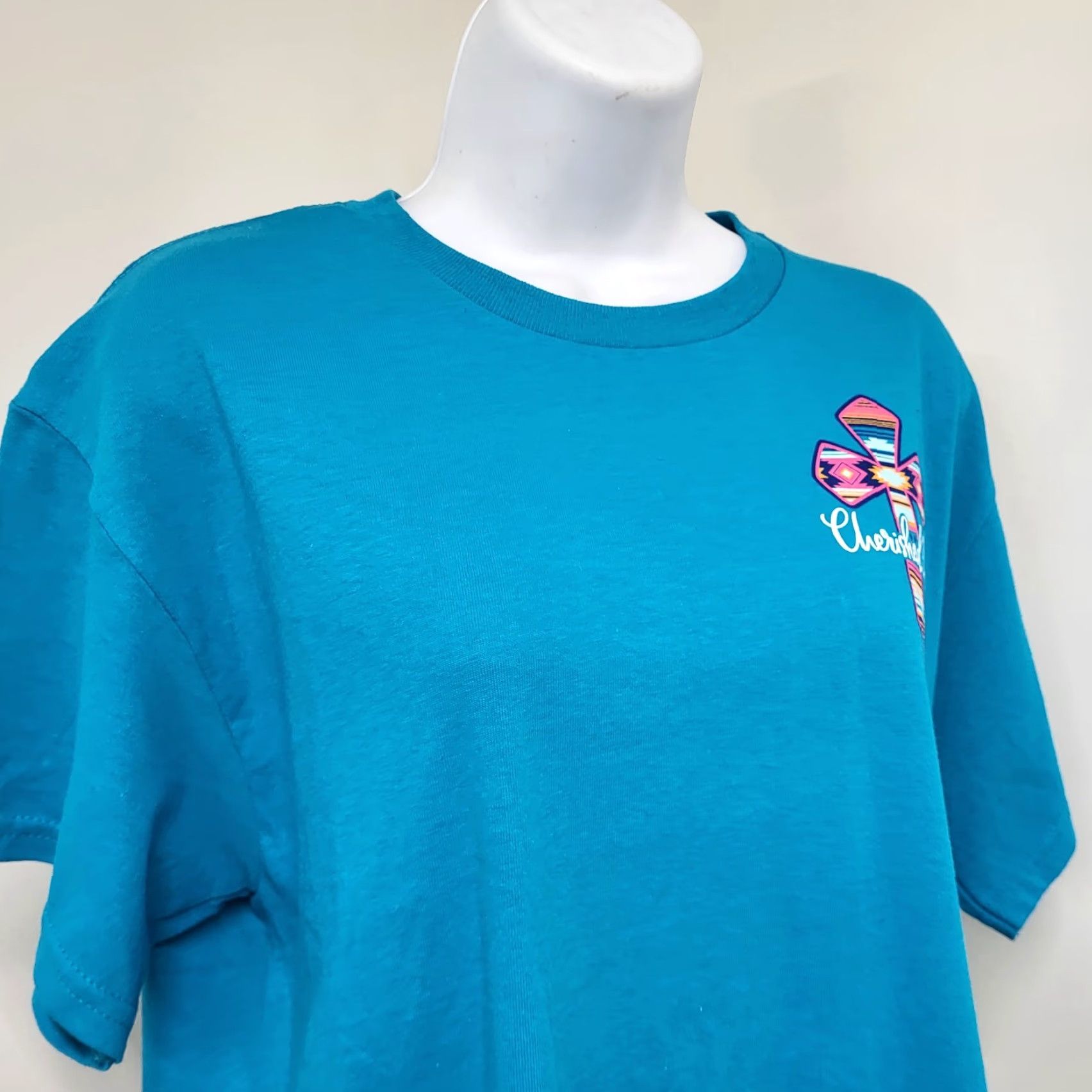 Vintage **Cherished Girl Women's Medium Blue T-Shirt "Worries Are Few"** User: Cherished Girl Women's Medium Blue T-Shirt "Worries Are Few" Size M / US 6-8 / IT 42-44 - 5 Thumbnail