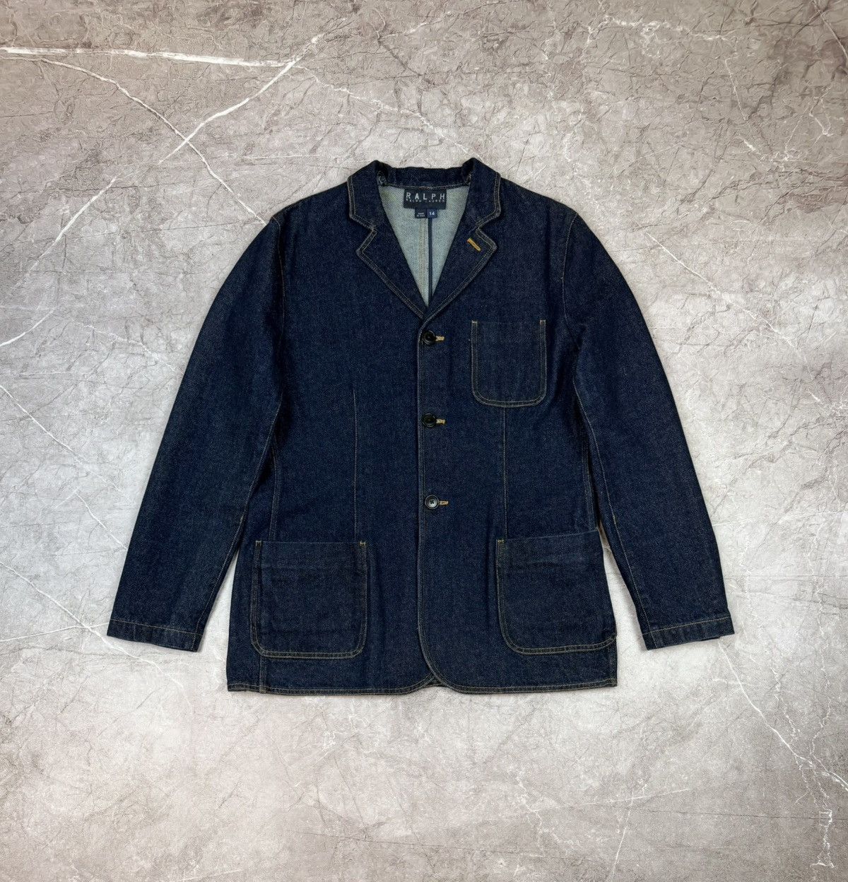Polo Ralph Lauren Ralph Lauren Denim Blazer Dark Wash Vintage Workwear Style Size M / US 6-8 / IT 42-44 - 1 Thumbnail