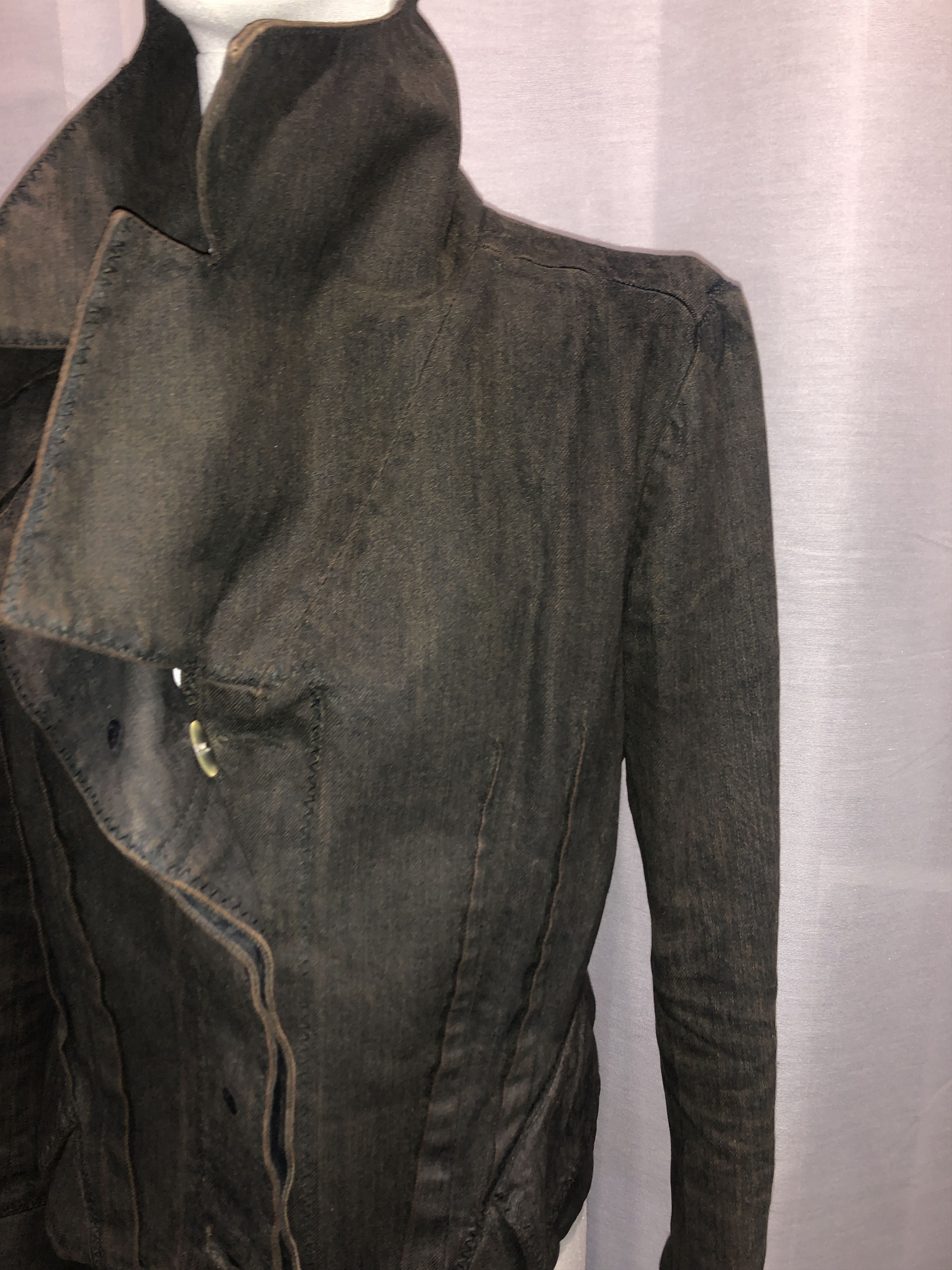 John Galliano Piratesque Asymmetric Denim Jacket Size L / US 10 / IT 46 - 20 Thumbnail