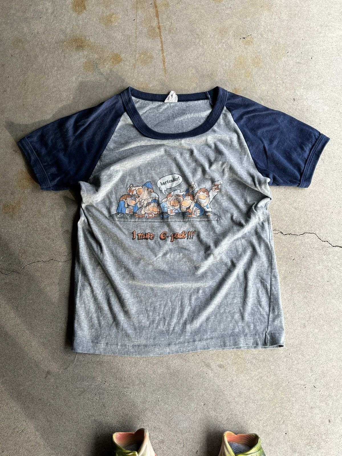 Vintage Crazy 80s Need More Beer Humorous Two Tome Ringer Tee Size US M / EU 48-50 / 2 - 1 Thumbnail