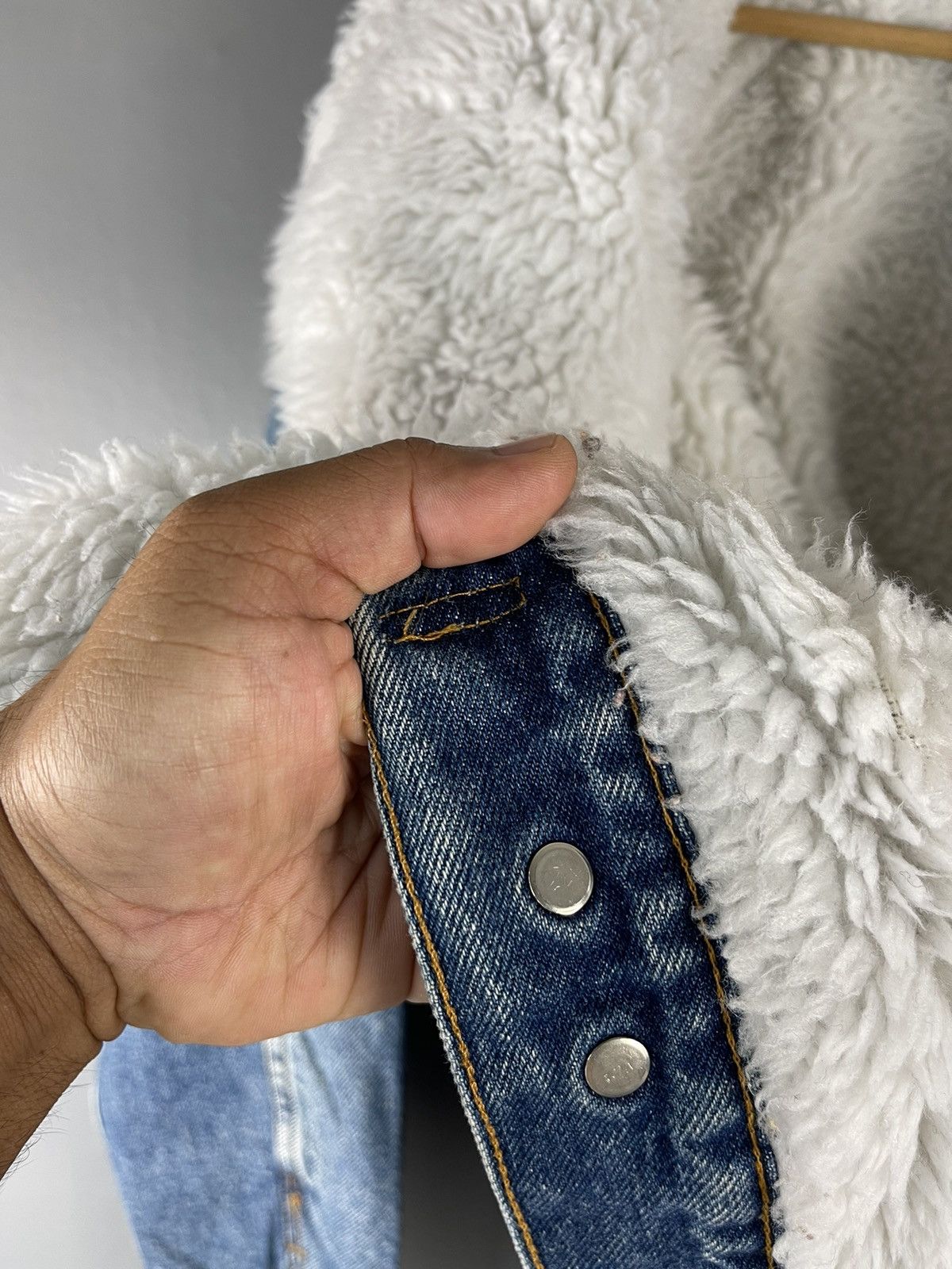 Levi's Levis Stamp 521 Lined Sherpa Trucker Denim Vintage Jacket Size US L / EU 52-54 / 3 - 11 Thumbnail