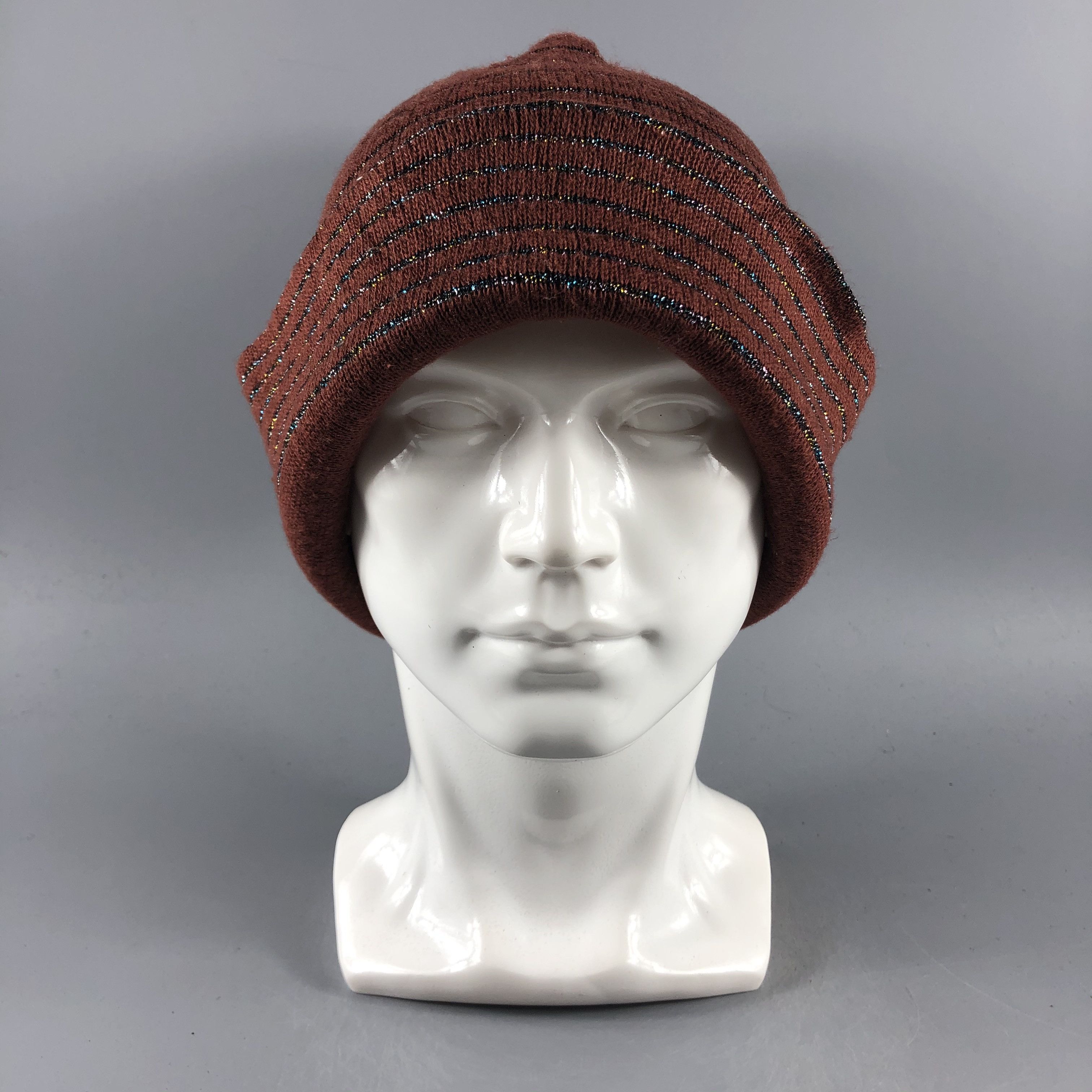 Japanese Brand × Vintage Unknown Stripe BObble Beanie Snow Hat Snow Cap -D184 Size ONE SIZE - 1 Thumbnail