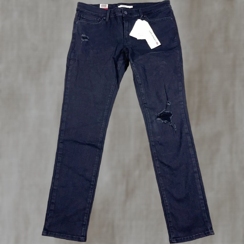 Levi's Levi's 711 Skinny Jeans Women 31 Black Mid Rise Distressed Stretch Jeans 31x30 Slim Logo 5-Pocket Size 24" / US 00 / IT 34 - 1 Thumbnail