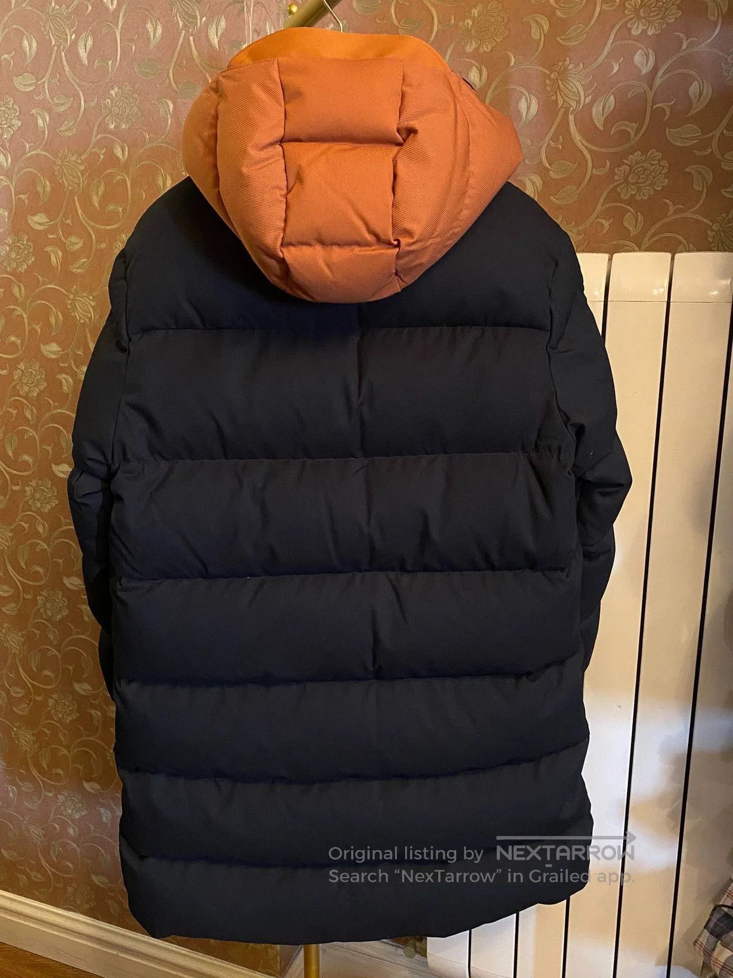 Ermenegildo Zegna Black Puffer Coat with Orange Hood . Size US S / EU 44-46 / 1 - 4 Thumbnail