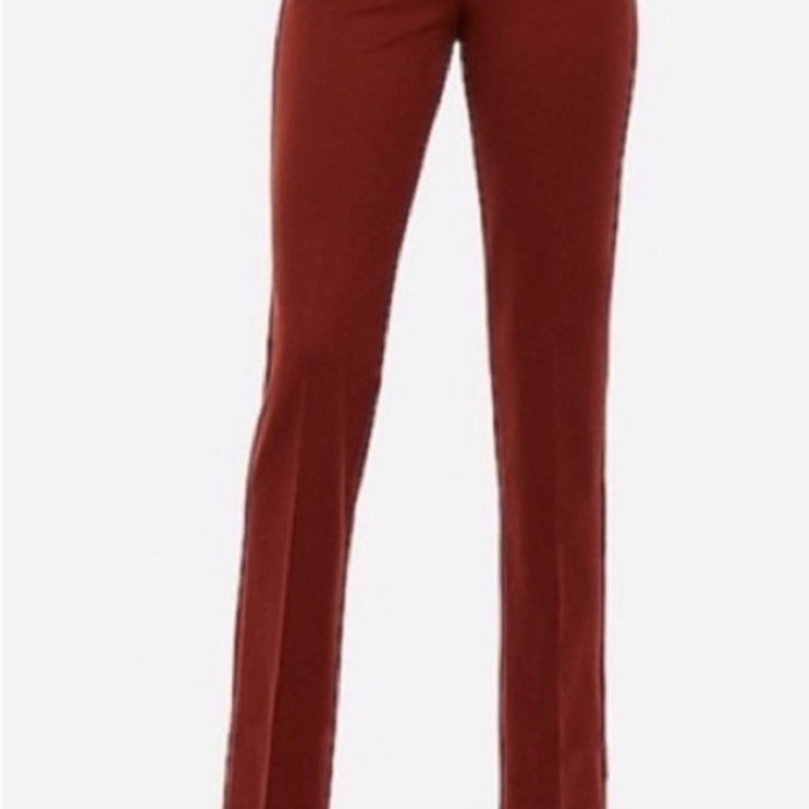 Express 014 NWT Express Editor Mid Rise Trouser Pant size 2 burgundy Size 26" / US 2 / IT 38 - 2 Thumbnail