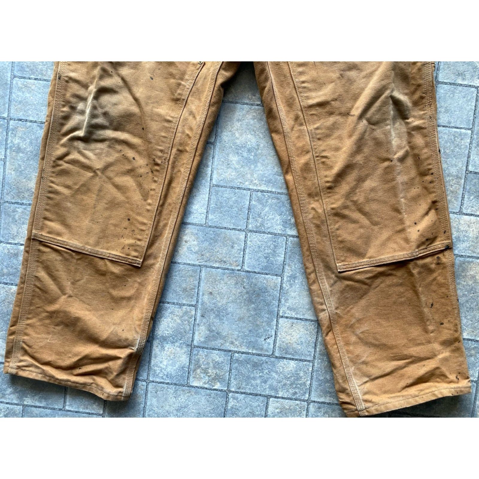Carhartt Carhartt Double Knee Mens Pants 38x30 Brown Made In USA Paint Flaws Wear B01-BRN Size US 38 / EU 54 - 2 Thumbnail